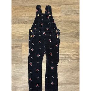Gap Kids Navy Blue Corduroy Denim Overalls Roses Size 3T
